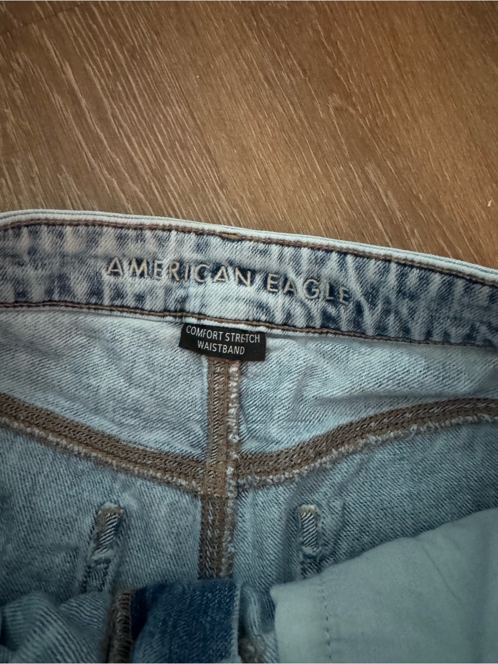 American Eagle Outfitters Light Blue Distressed Denim Shorts - Picture 3 of 5